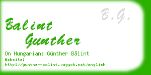 balint gunther business card
